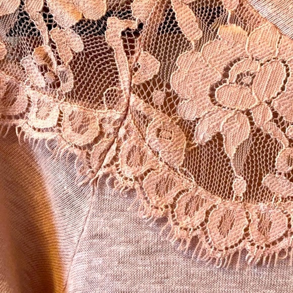 𝅺Anthropologie Bordeaux Linen Top in Blush - S - Picture 3 of 6